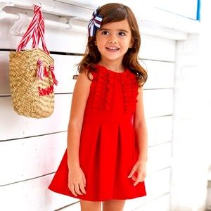 Brandnew Mayoral red Ruffle Ribbed Knit Pleated